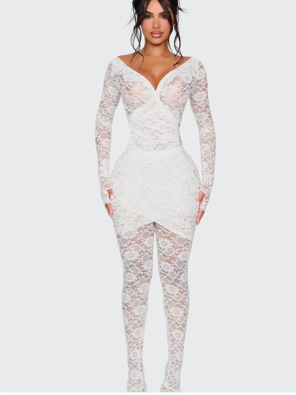 White Lace Long pants